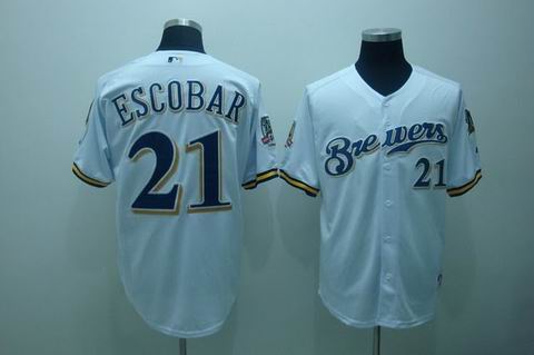 Milwaukee Brewers #21 Escobar white[40th patch] Jerseys,We sell and wholesale Milwaukee Brewers #21 Escobar white[40th patch] Jerseys on line form chian!